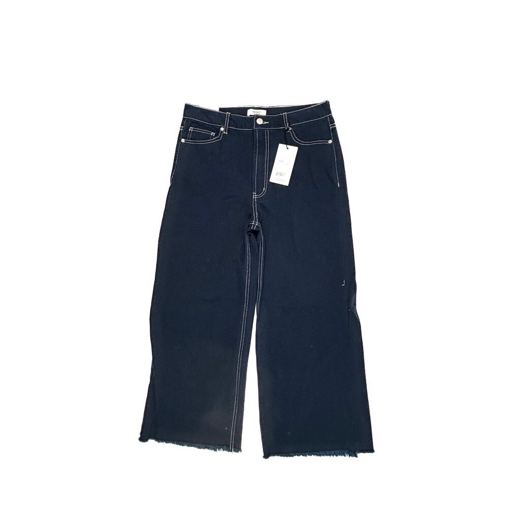 NEW Forever 21 High Waisted Raw Hem Wide Leg Corp Women size 29 Blue Denim Jeans